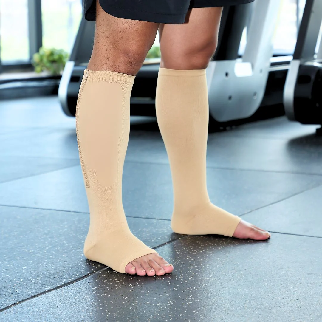 Zipper Toeless Compression Socks - Image 6